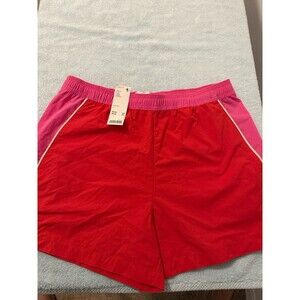 Urban Outfitters BDG Shorts Womens Large Red Pink Jess Nylon Track Retro Y2K Nwt